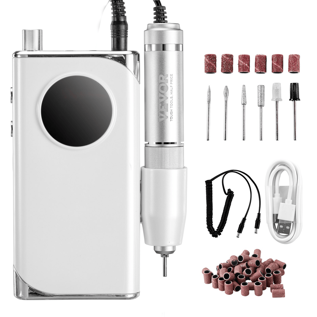 Portable Nail Drill 40000 RPM Cordless by VEVOR | LCD Control + 6 Bits