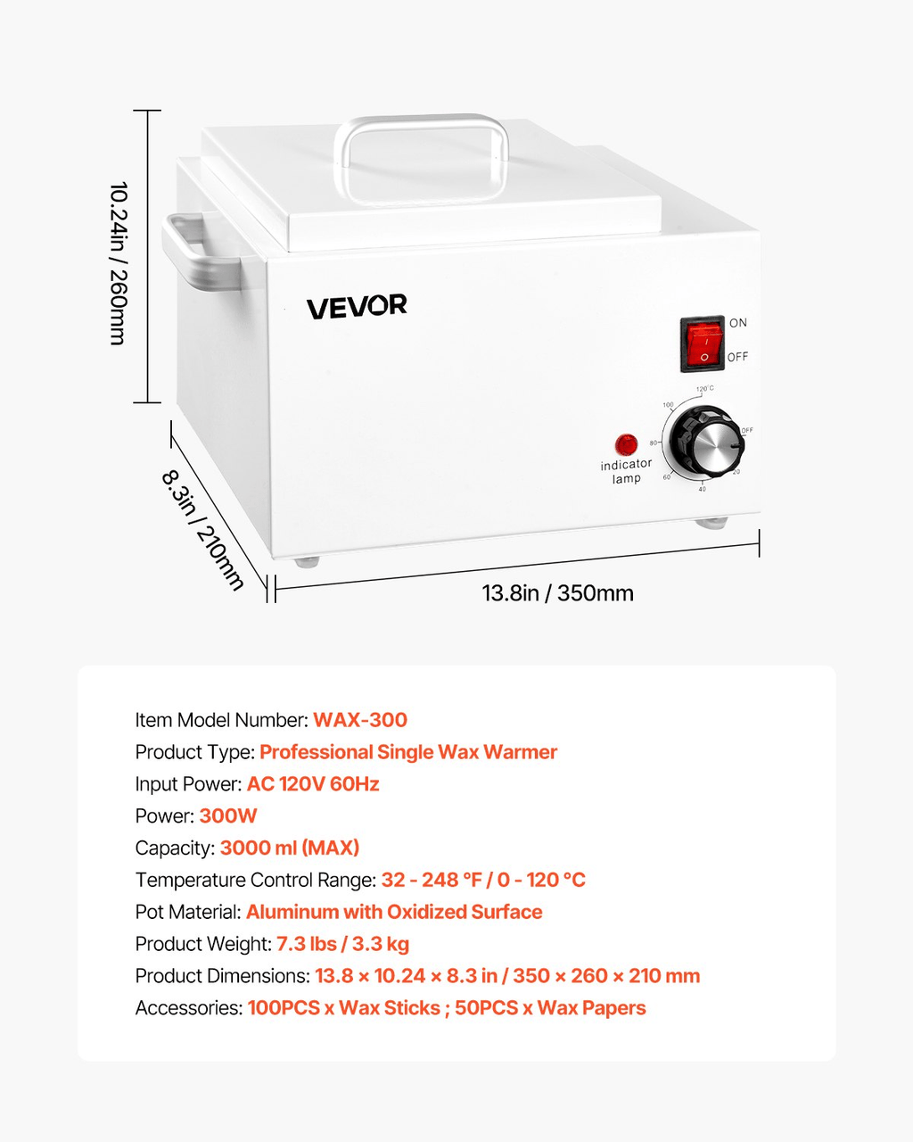 Professional Wax Warmer 3L by VEVOR — Fast, Even Heat with Precise Control