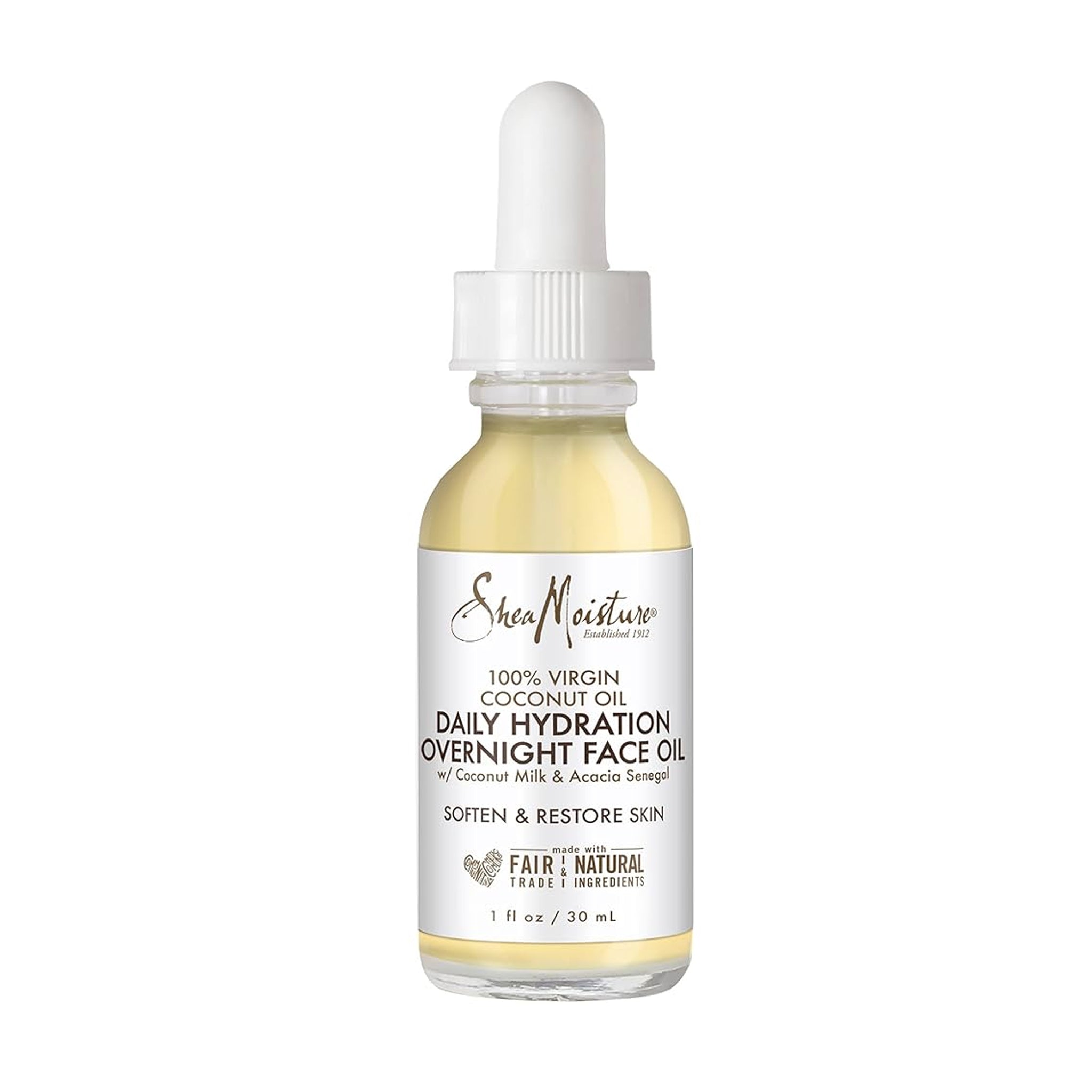 SheaMoisture 100% Virgin Coconut Daily Hydration Overnight Face Oil 1oz - New