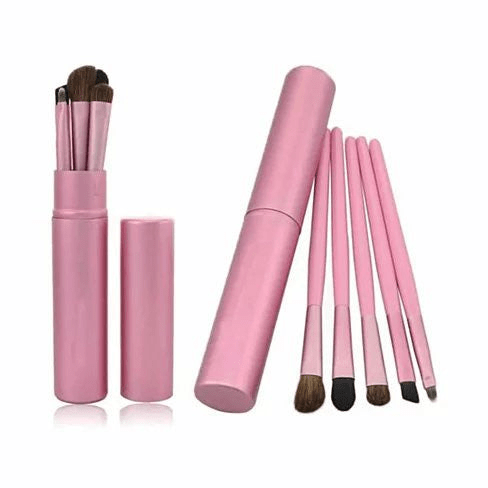 Travel Makeup Brush Set with Compact Travel Case - 5-Piece Cosmetic Kit