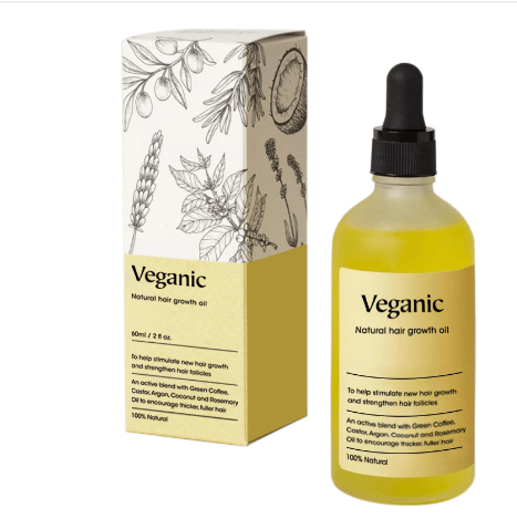 Veganic Natural Hair Growth Oil - Stimulating Formula for Growth & Shine (1 fl oz)