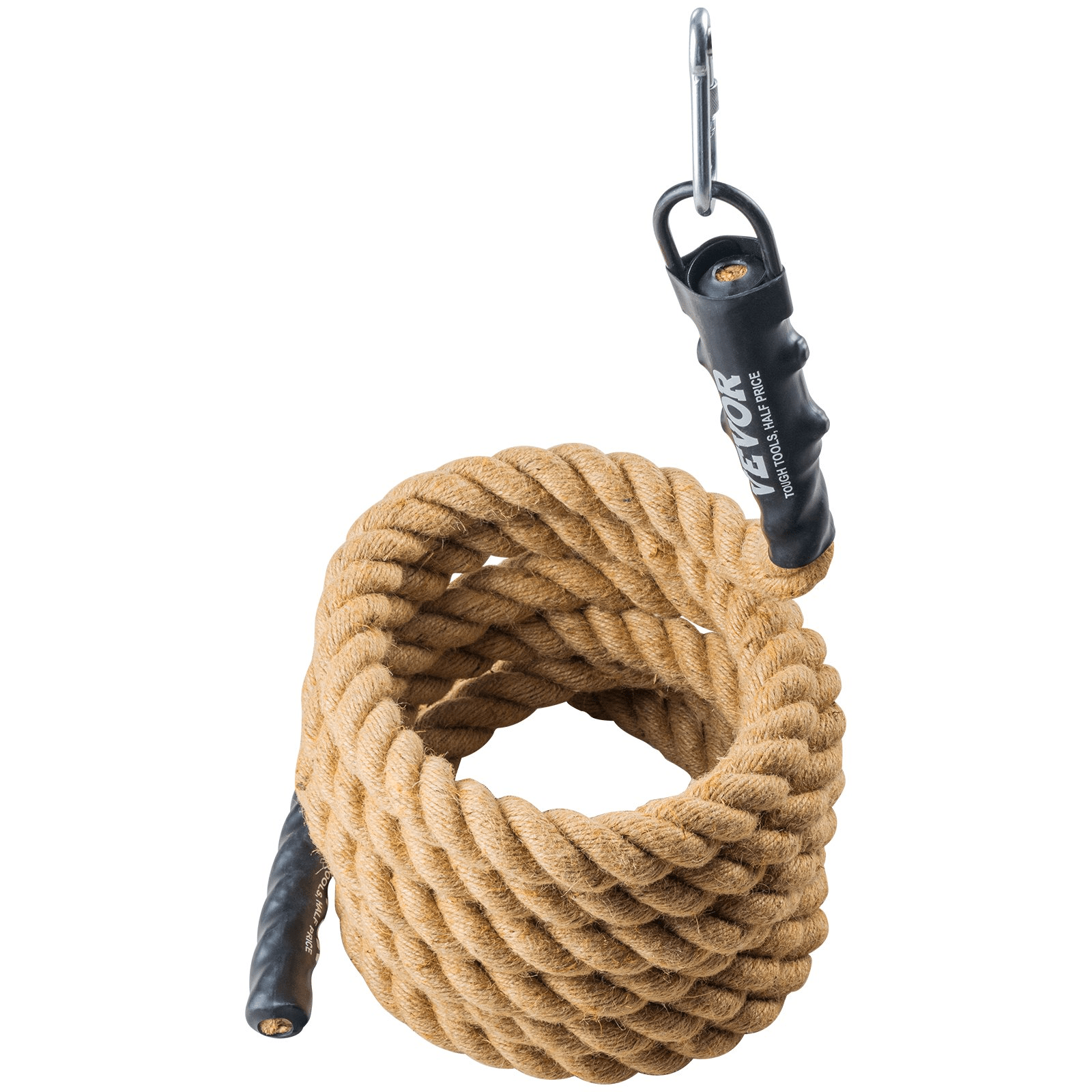 VEVOR 20FT Climbing Rope, 1.5in Jute with Heat-Shrink Ends | Home Gym Strength & Grip Trainer