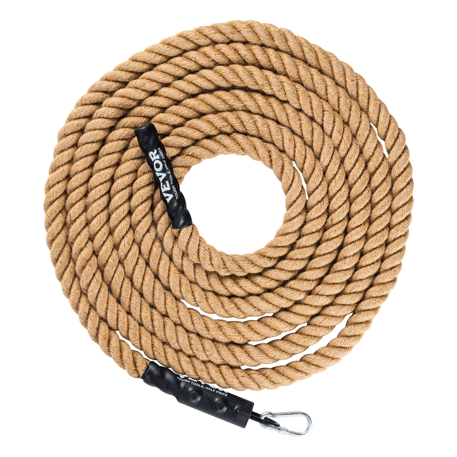 VEVOR 20FT Climbing Rope, 1.5in Jute with Heat-Shrink Ends | Home Gym Strength & Grip Trainer