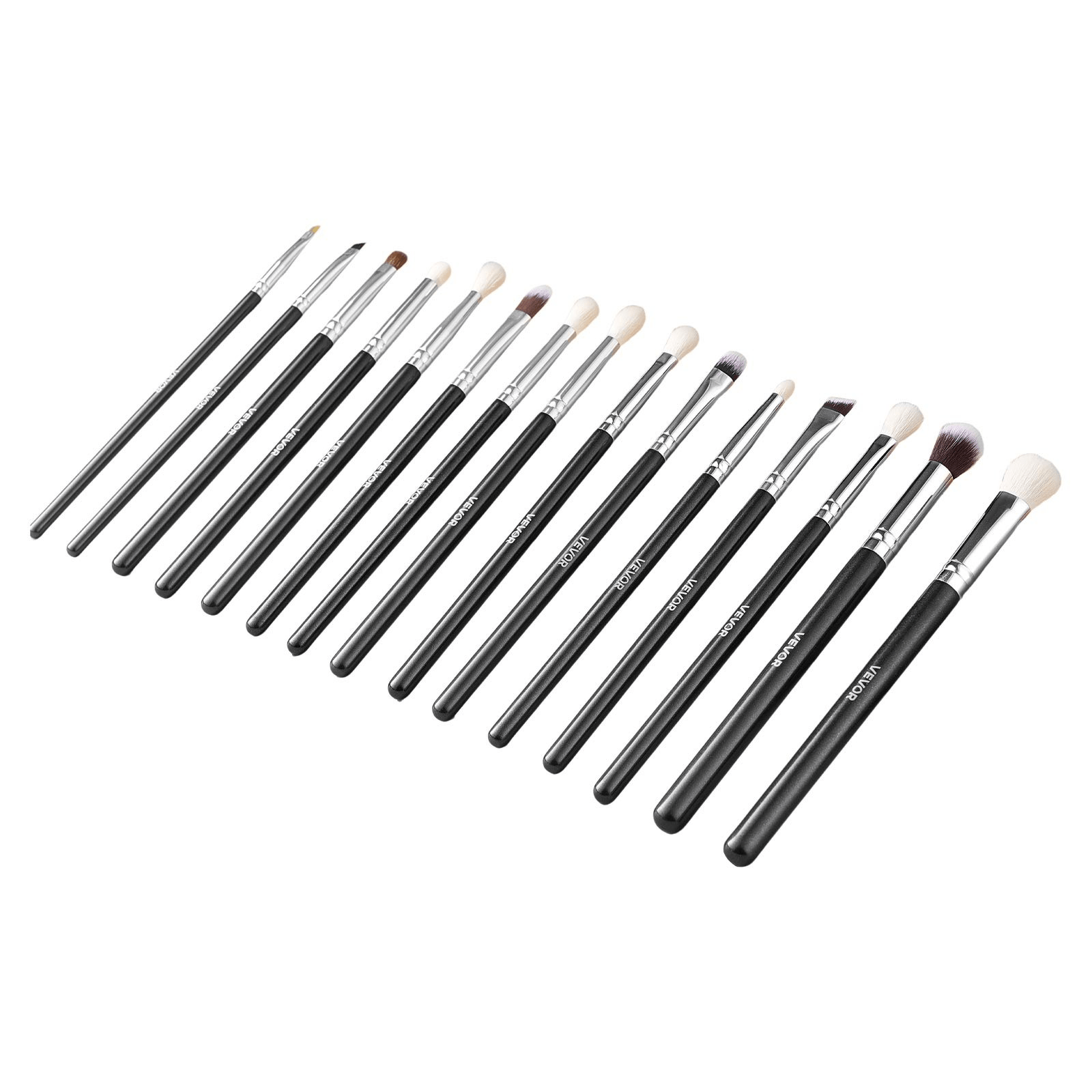 VEVOR Vegan Makeup Brush Set, 15-Piece Synthetic Kit