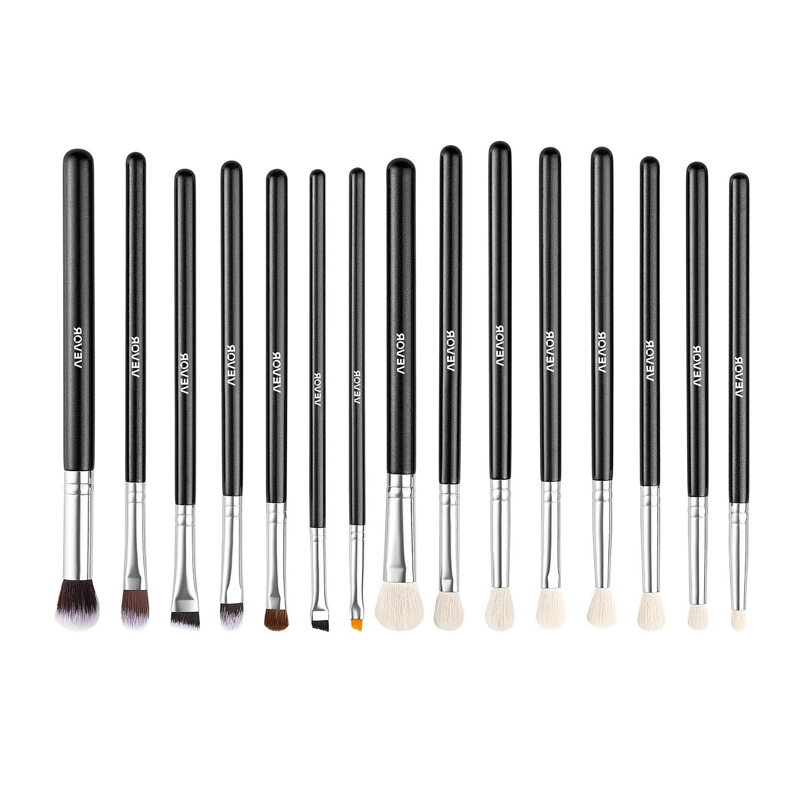 VEVOR Vegan Makeup Brush Set, 15-Piece Synthetic Kit