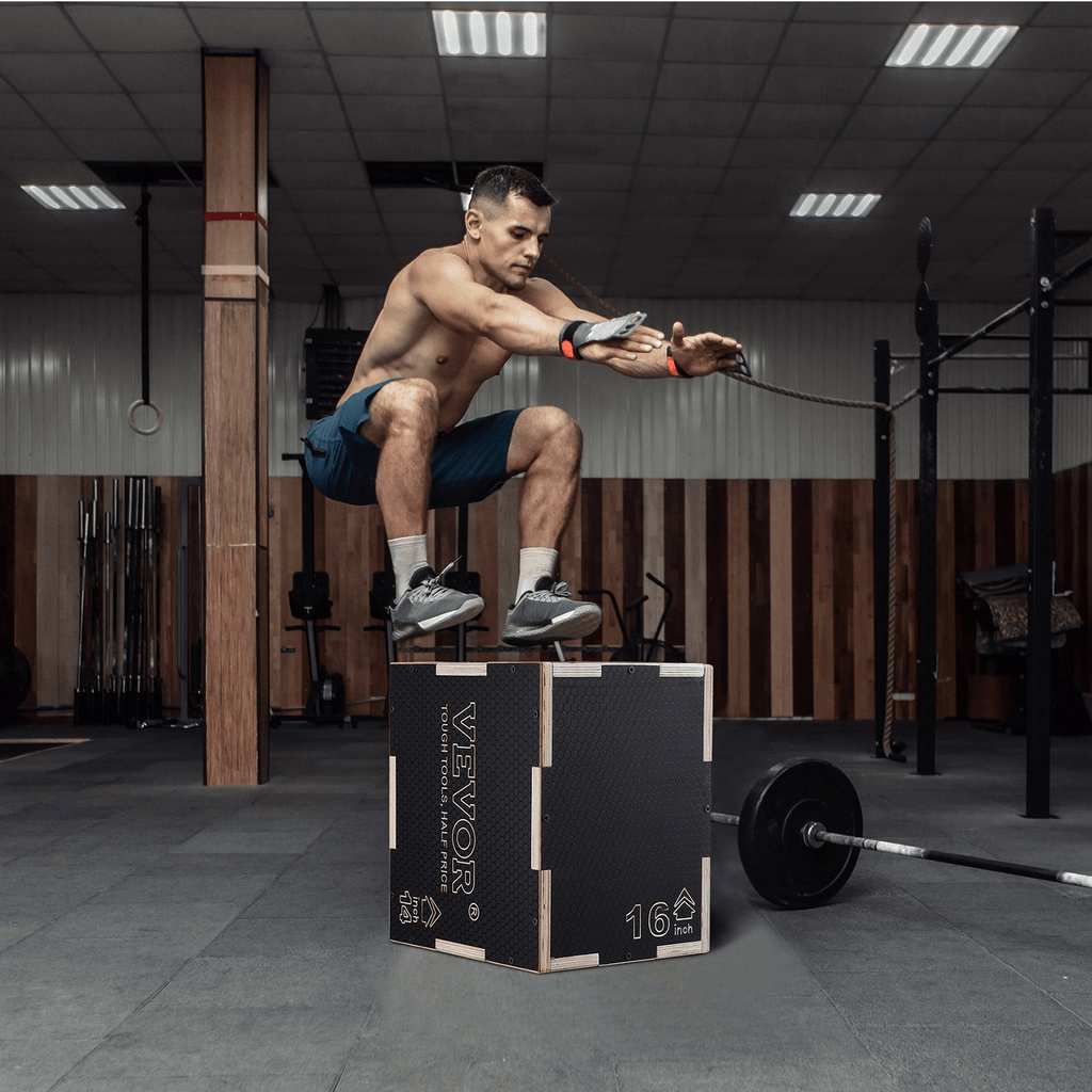 VEVOR 3-in-1 Wooden Plyometric Jump Box – Adjustable Training for Strength & Agility