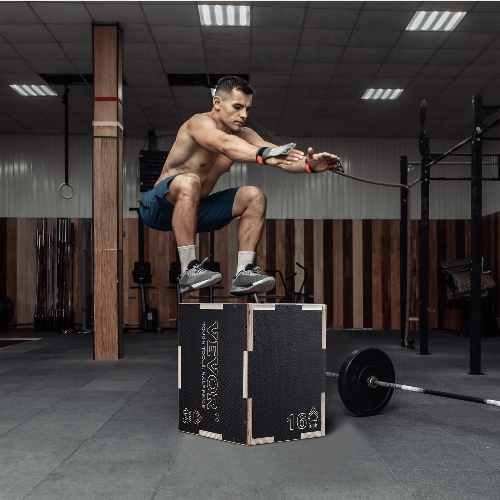 VEVOR 3-in-1 Wooden Plyometric Jump Box – Adjustable Training for Strength & Agility