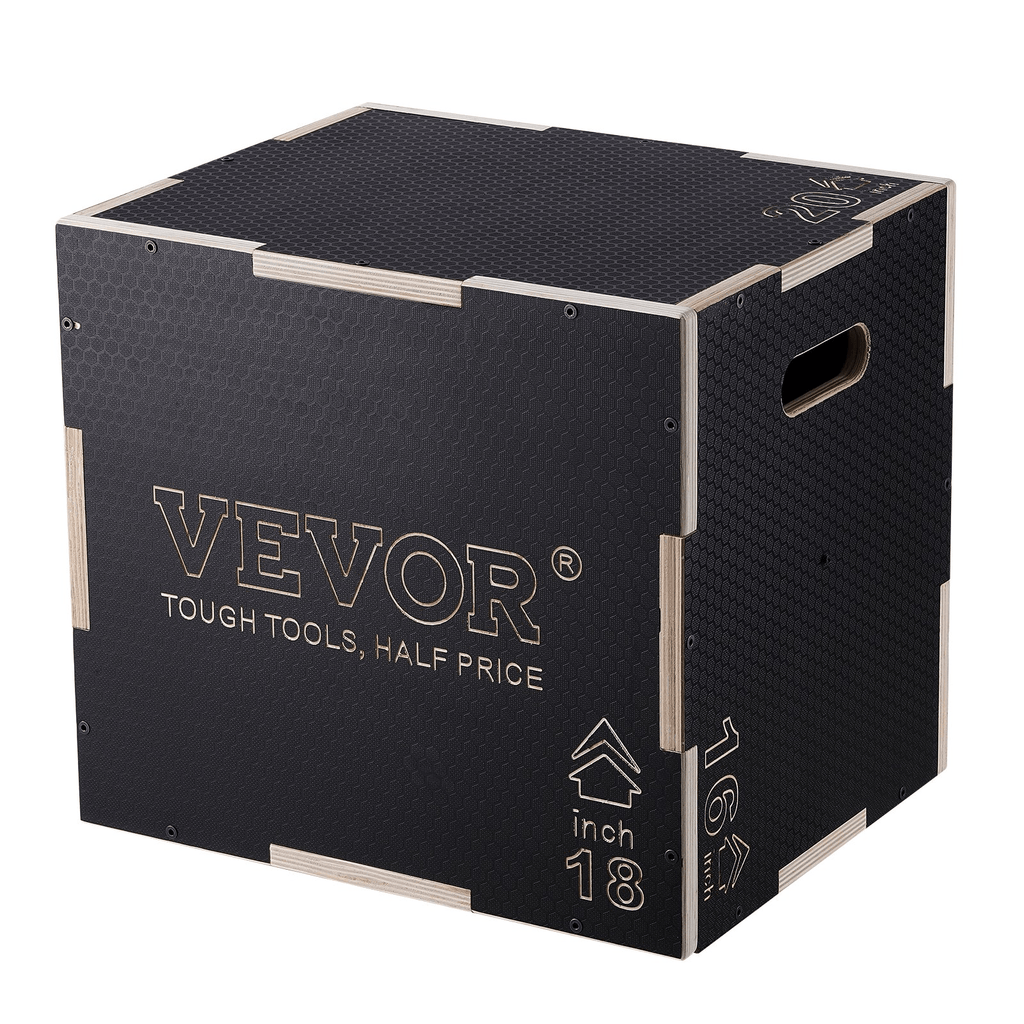 VEVOR 3-in-1 Wooden Plyometric Jump Box – Adjustable Training Platform for Strength & Agility