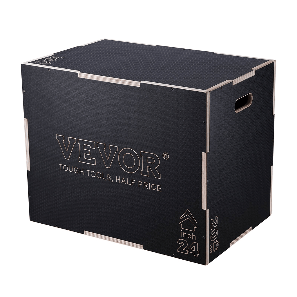 VEVOR 3-in-1 Wooden Plyometric Jump Box – Adjustable Training Platform for Strength & Conditioning