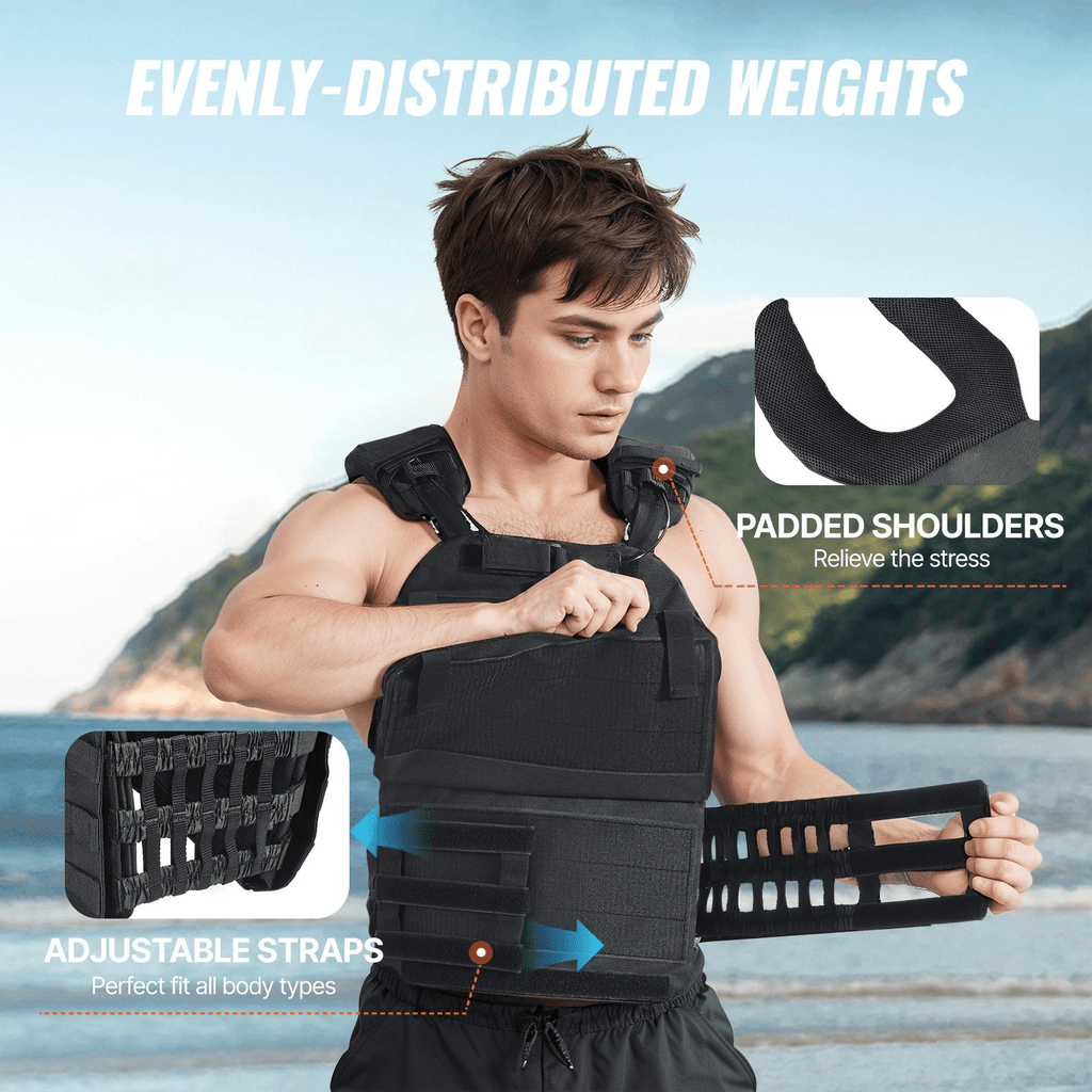 40lb Adjustable Weighted Vest for Strength Training, Running