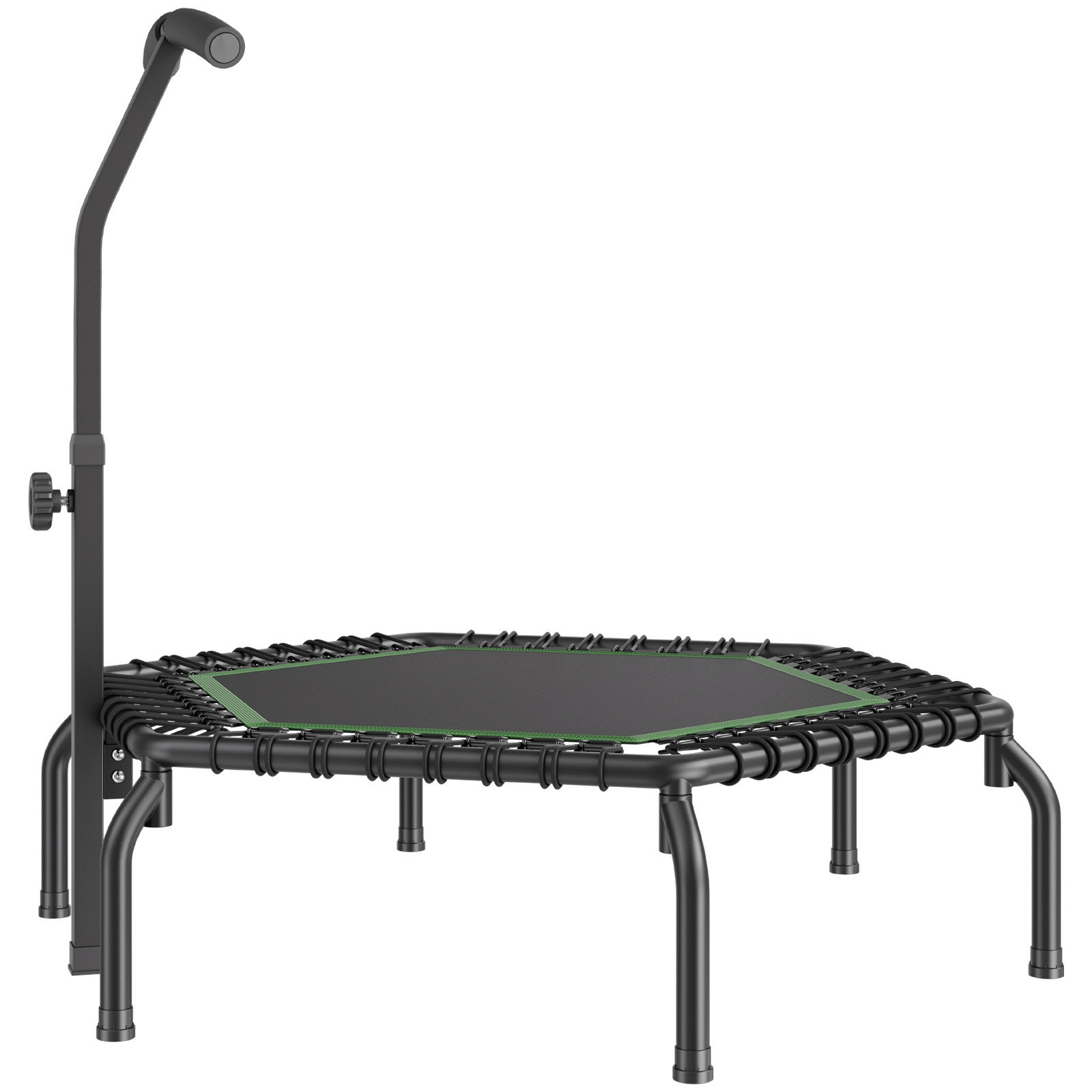 VEVOR Mini Fitness Trampoline for Adults, 54.5" Rebounder with Adjustable Handle, Quiet Bungee, 450 lb Capacity