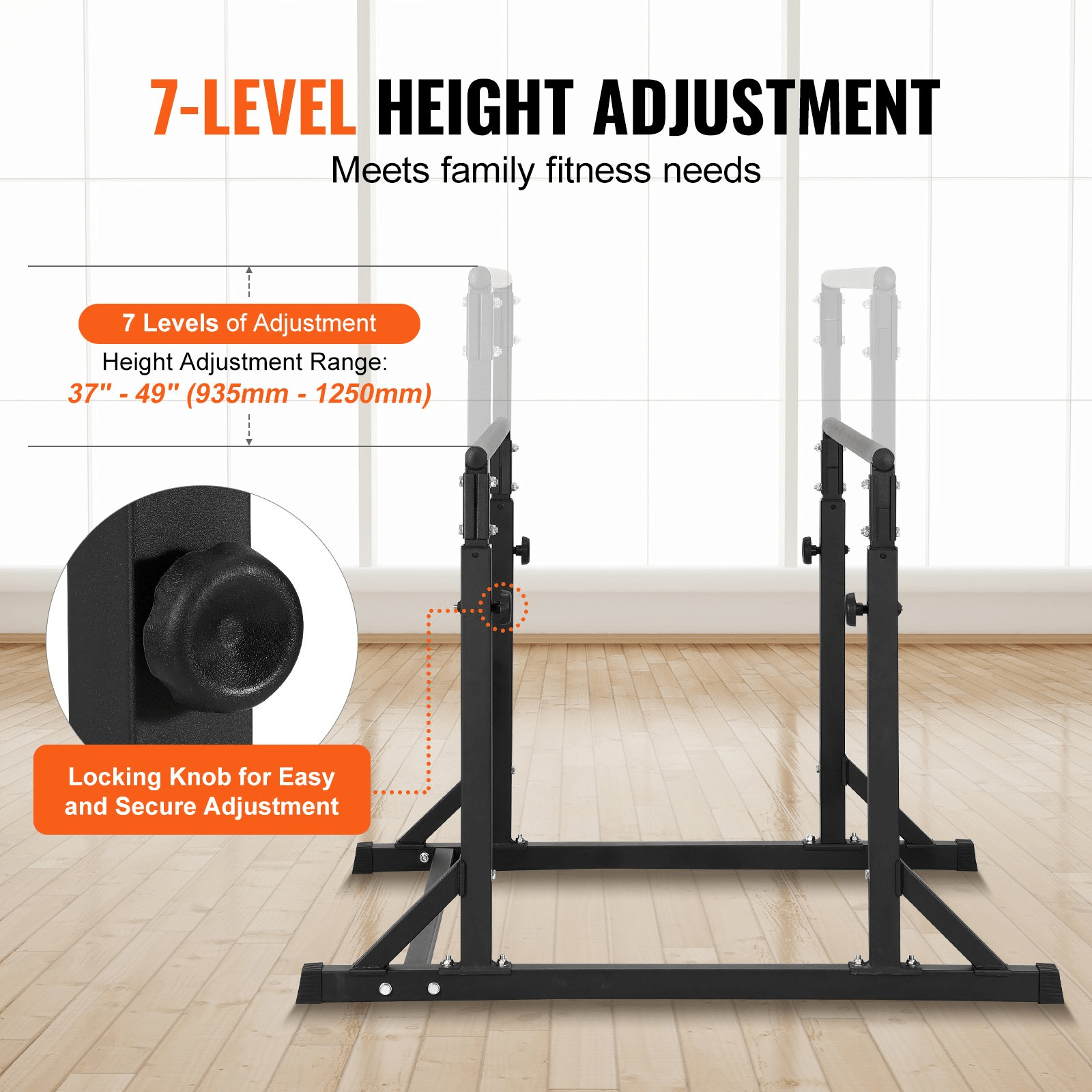 VEVOR Heavy Duty Dip Station, 800 lb Adjustable Strength Training Bar for Home Gym