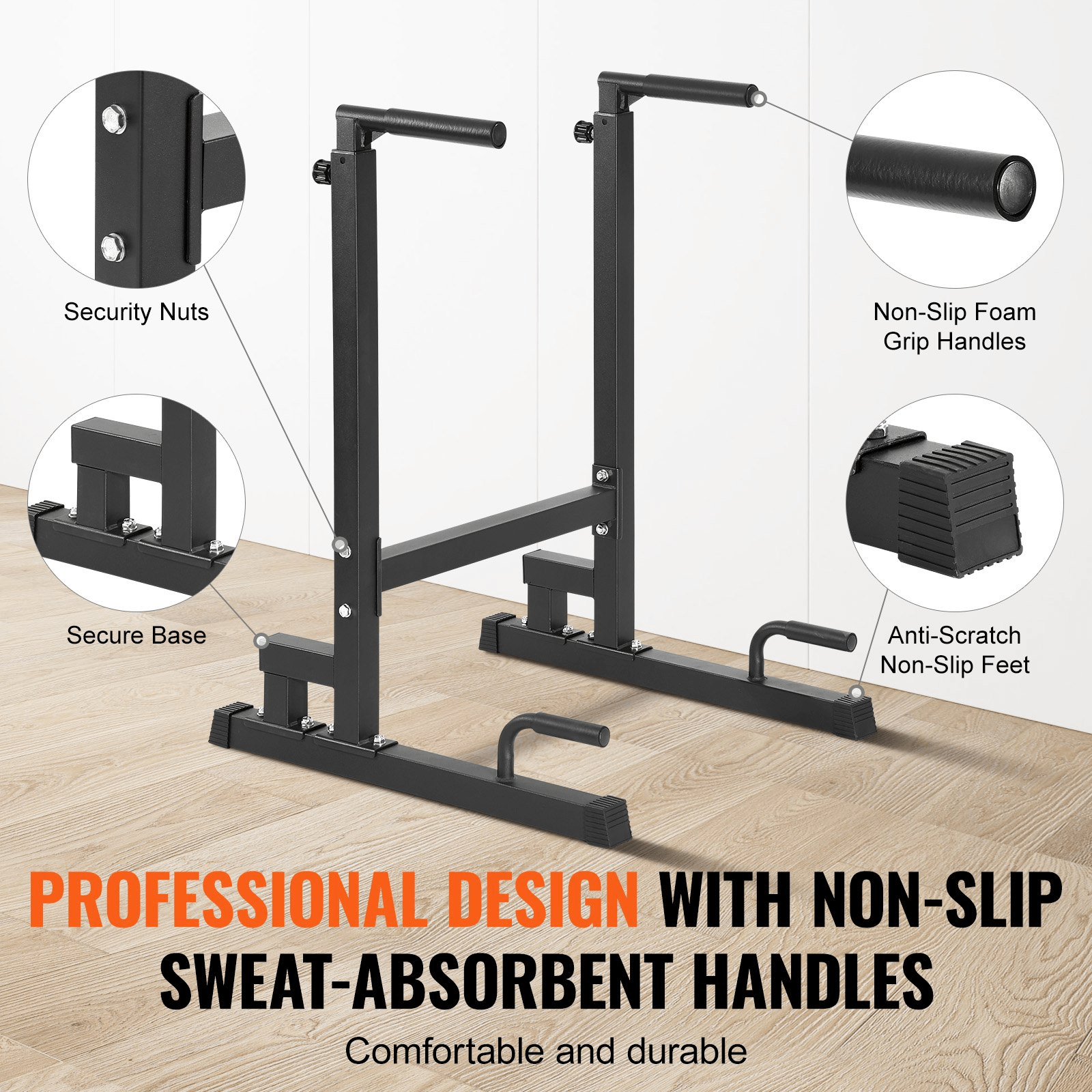 VEVOR Adjustable Dip Bar – Heavy-Duty Strength Training for Home & Gym Workouts