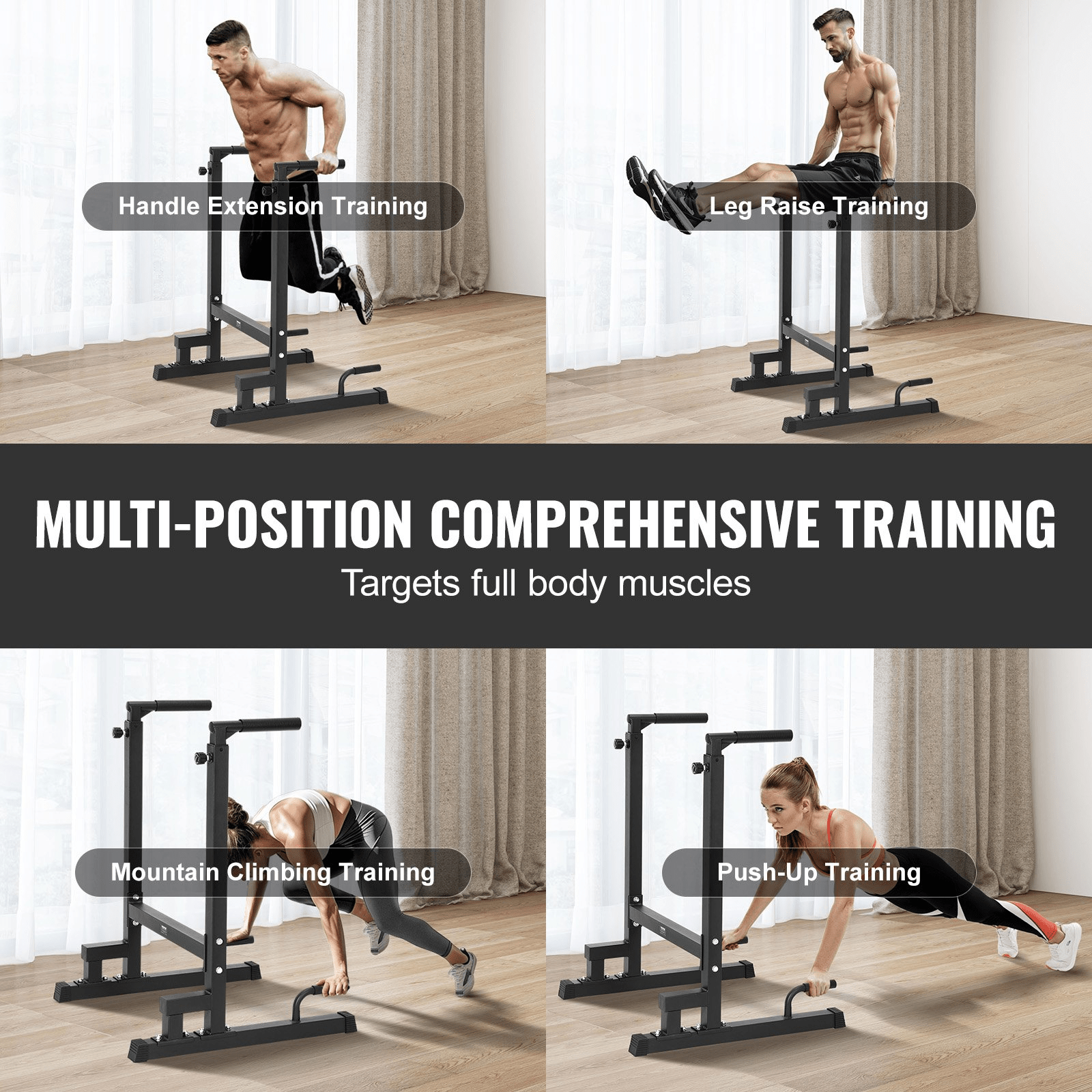 VEVOR Adjustable Dip Bar – Heavy-Duty Strength Training for Home & Gym Workouts