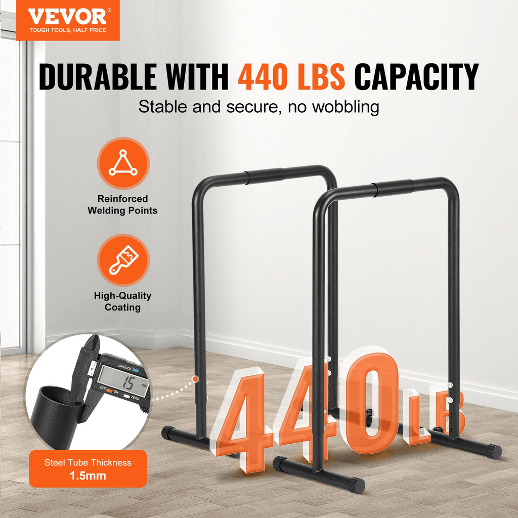 VEVOR Adjustable Dip Bar – Strength Training Station for Home & Gym Workouts