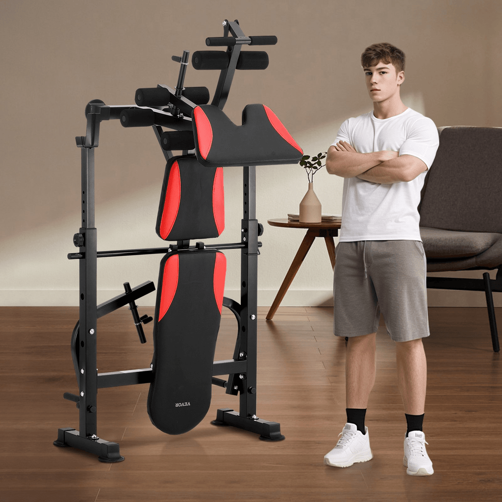 VEVOR Adjustable & Foldable Weight Bench - All-in-One Home Gym Sit-Up Bench