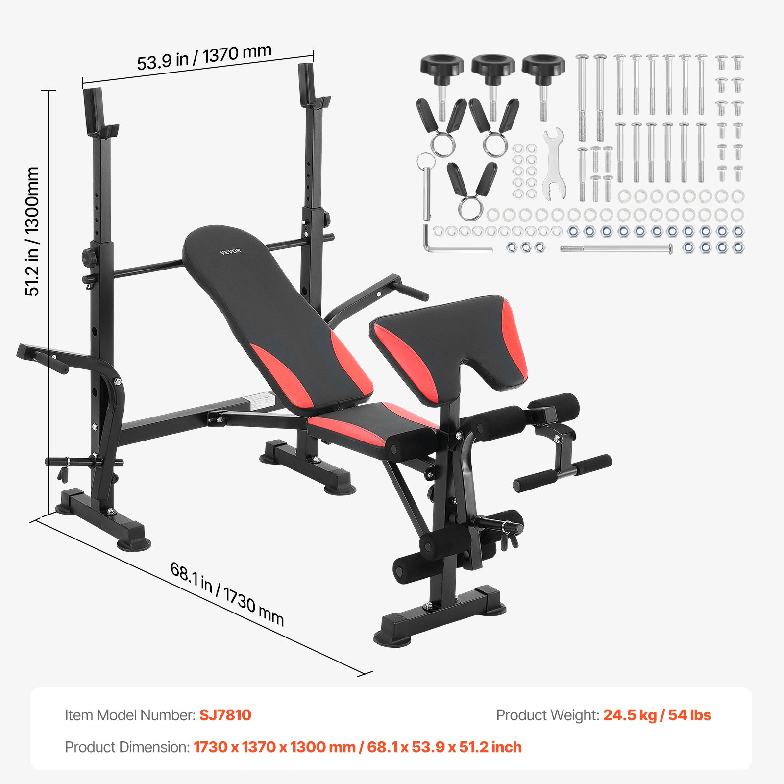 VEVOR Adjustable & Foldable Weight Bench - All-in-One Home Gym Sit-Up Bench