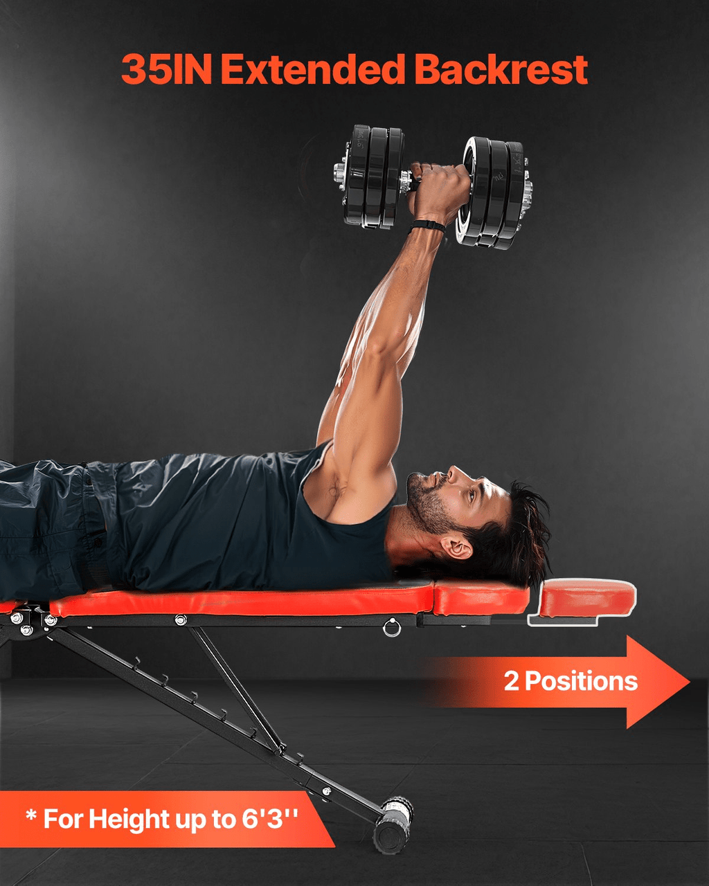 VEVOR Adjustable Weight Bench - Sit-Up Bench for Home Gym