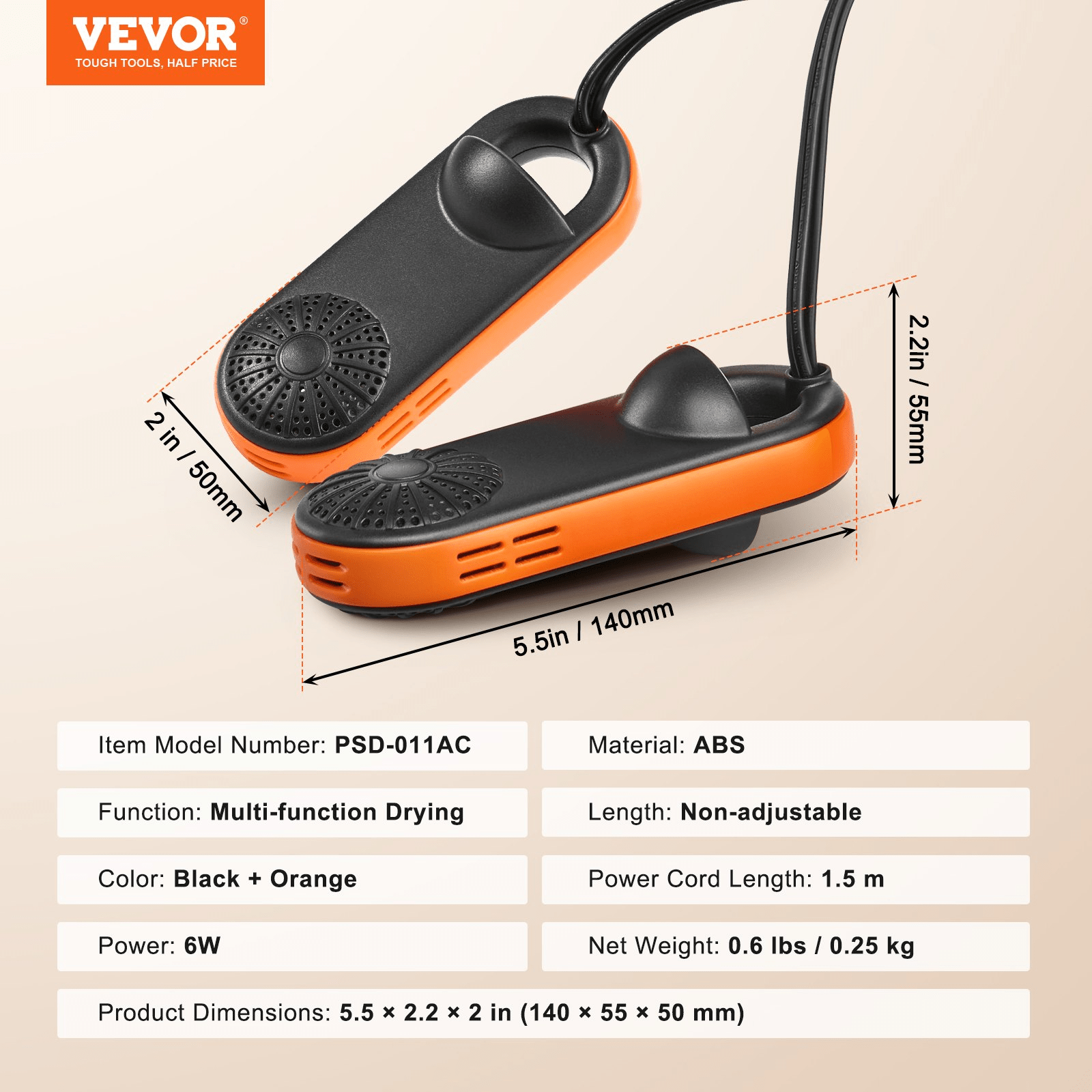 VEVOR Boot and Shoe Dryer | Portable, Low-Heat Odor Control