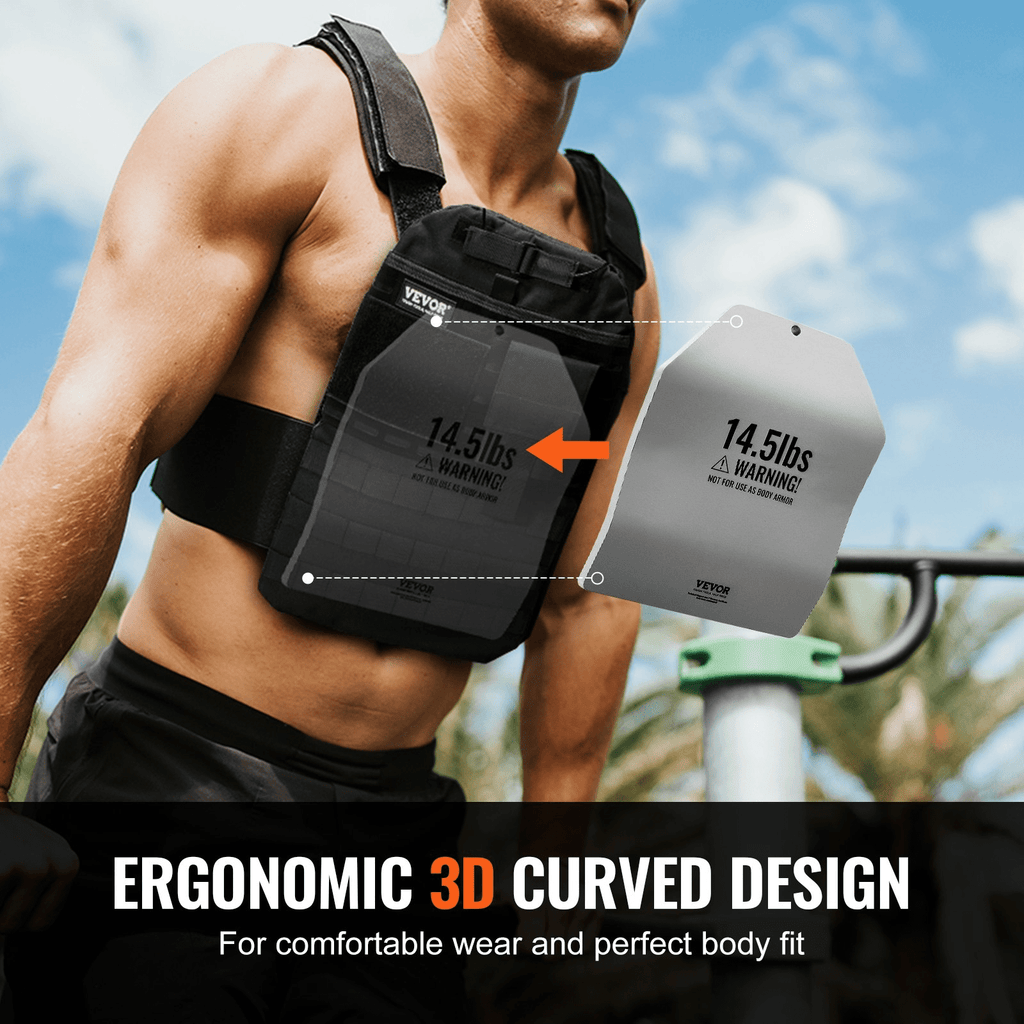 VEVOR Curved Weight Vest Plates - 2x 14.5 LB Plates for Strength Training