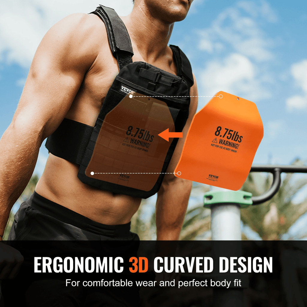VEVOR Curved Weight Vest Plates - 2x 8.75 LB Plates for Strength Training