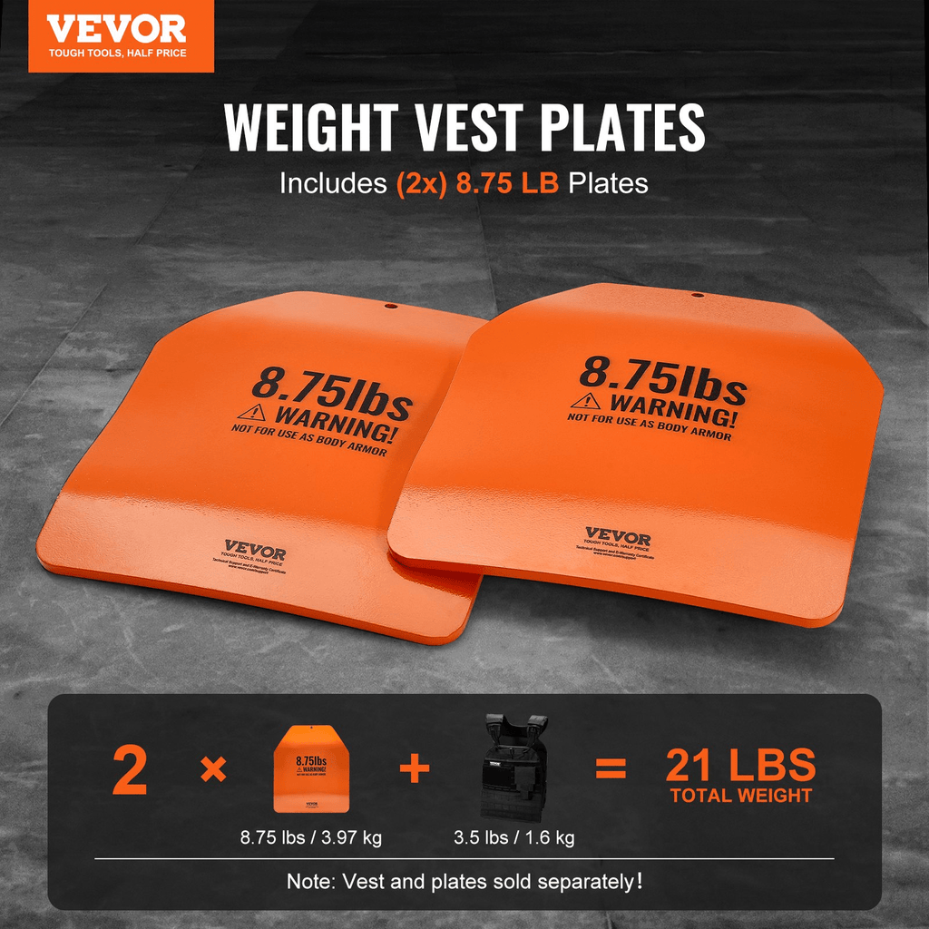 VEVOR Curved Weight Vest Plates - 2x 8.75 LB Plates for Strength Training