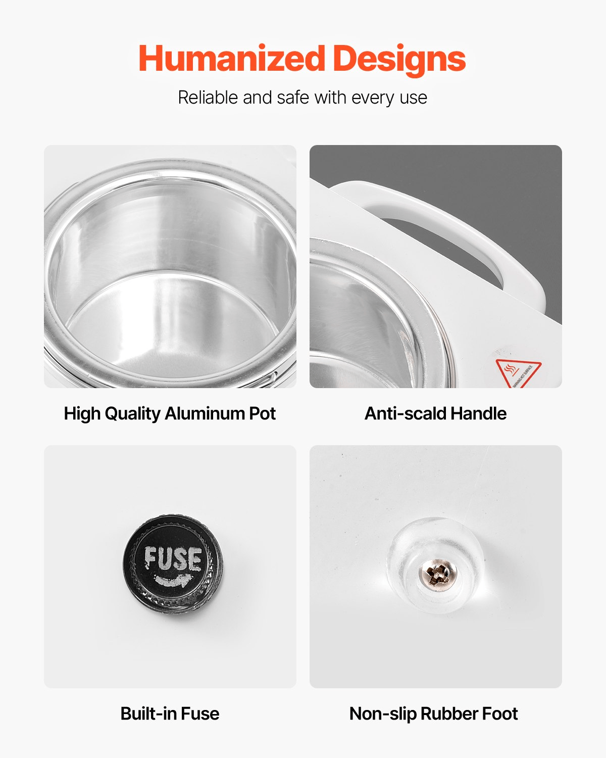 VEVOR Double Wax Warmer 1200ML Professional Dual Wax Heater Pot for Hair Removal