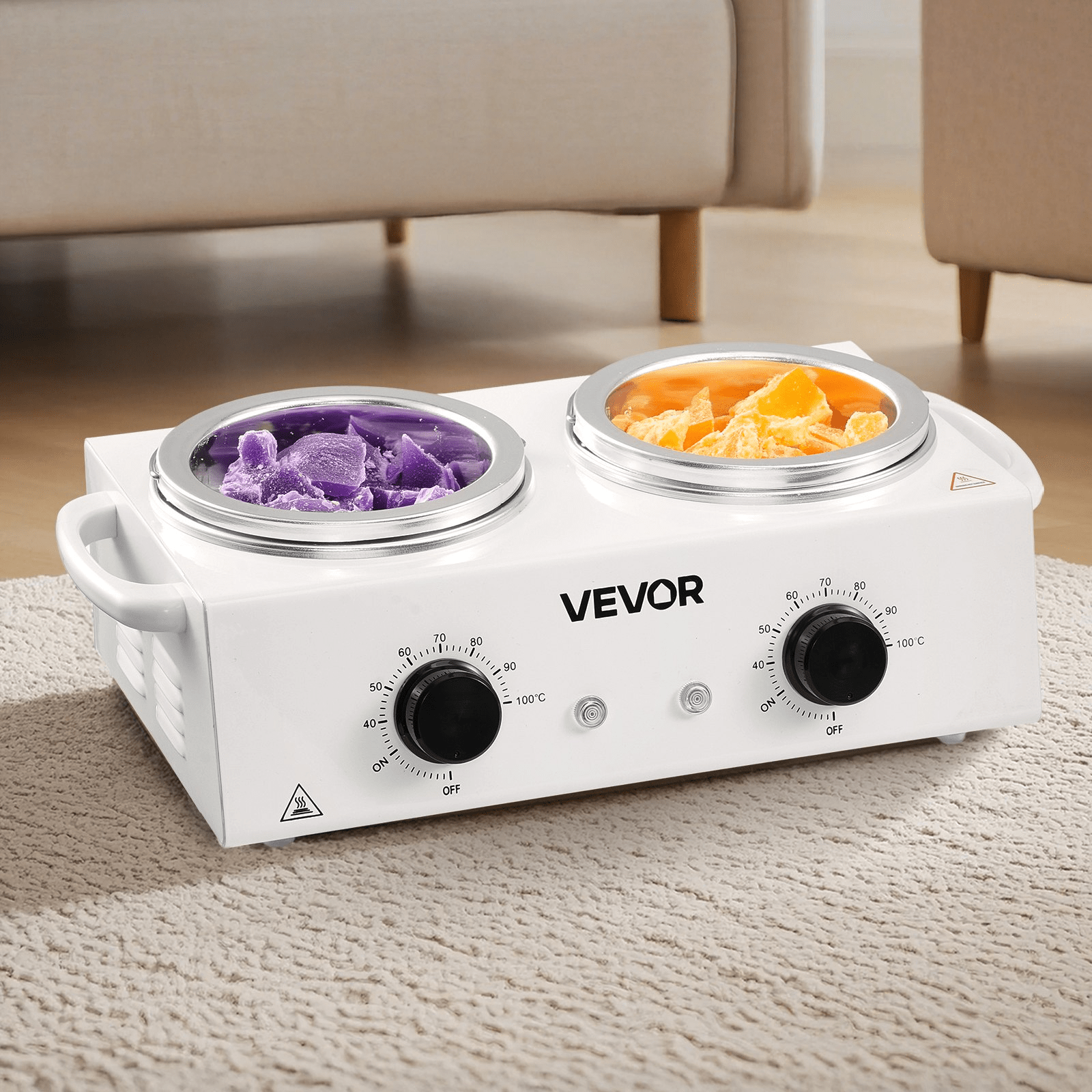 VEVOR Double Wax Warmer 1200ML Professional Dual Wax Heater Pot for Hair Removal