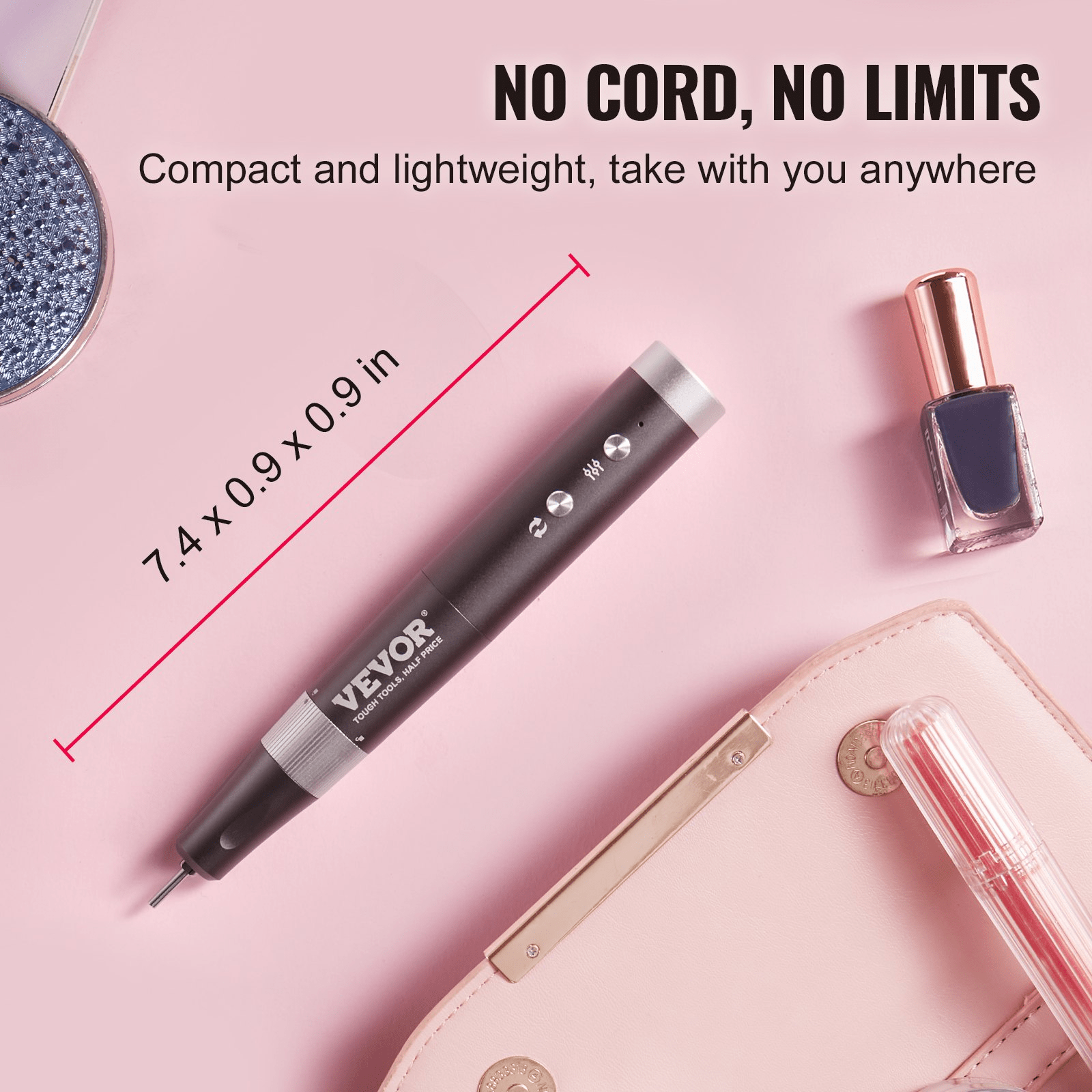 VEVOR Cordless Nail Drill, 30000 RPM E-File (UV-1003) – Quiet, Portable, Pro Precision