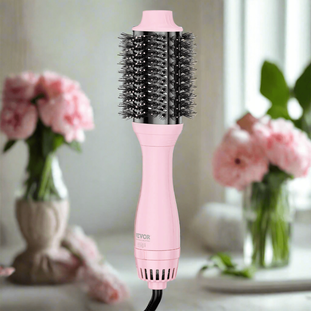 VEVOR Ionic Hair Dryer Brush with Dual Interchangeable Barrels