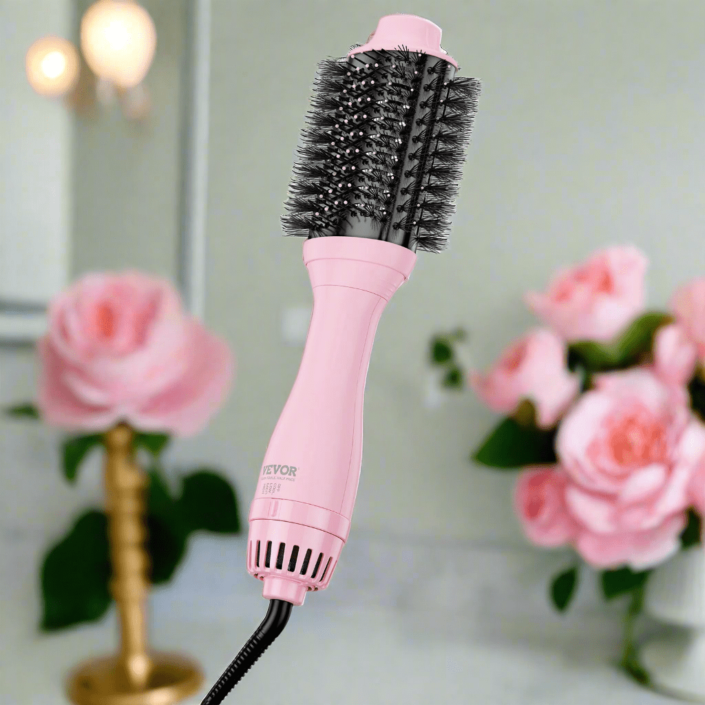 VEVOR Ionic Hair Dryer Brush with Dual Interchangeable Barrels