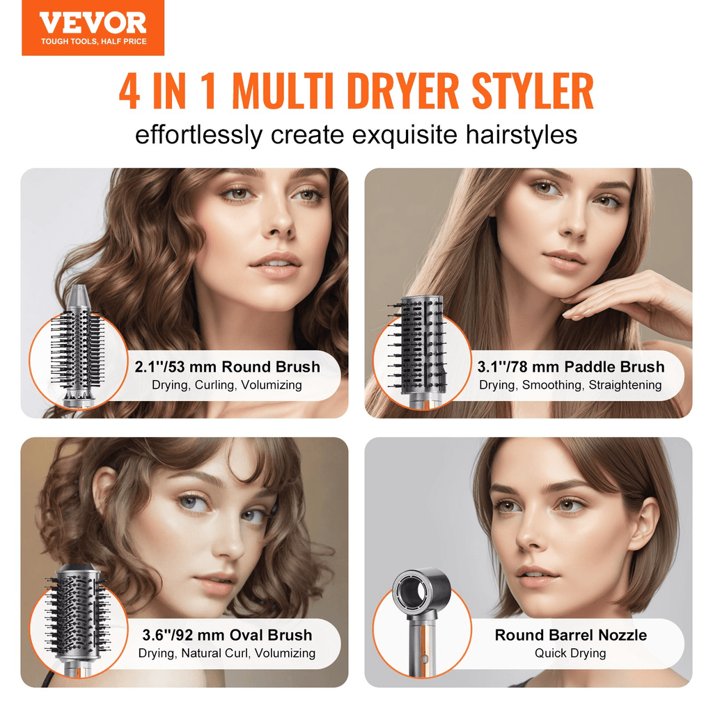 VEVOR Hair Dryer Brush 4 in 1 – Professional Multi Styler, 1600W