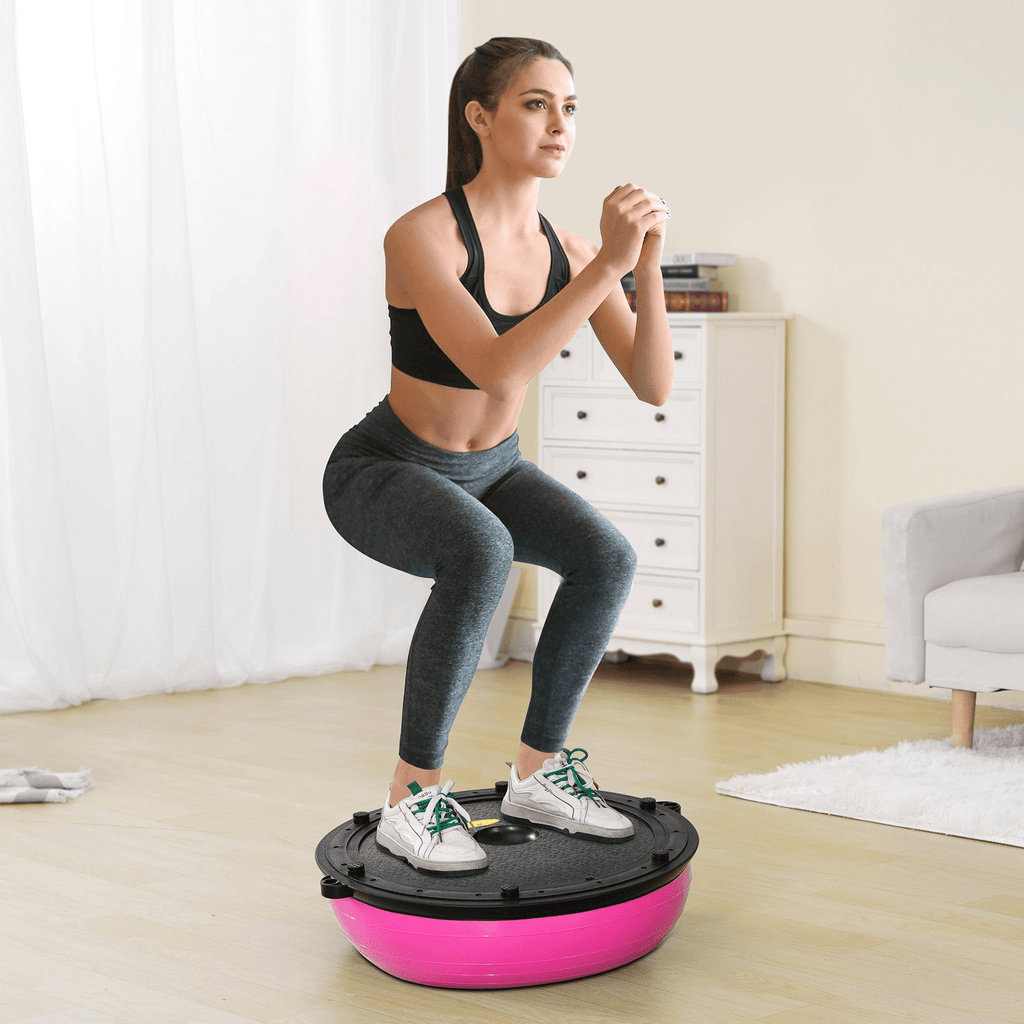 VEVOR Balance Trainer Half Ball with Resistance Bands, 23" (Pink)