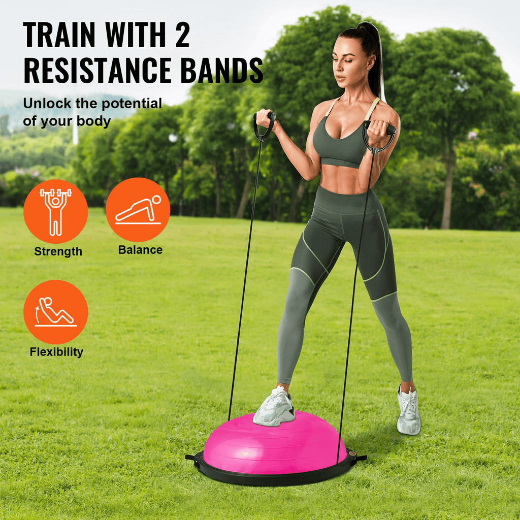 VEVOR Half Balance Ball Trainer with Bands – 26", 1500 lb Capacity