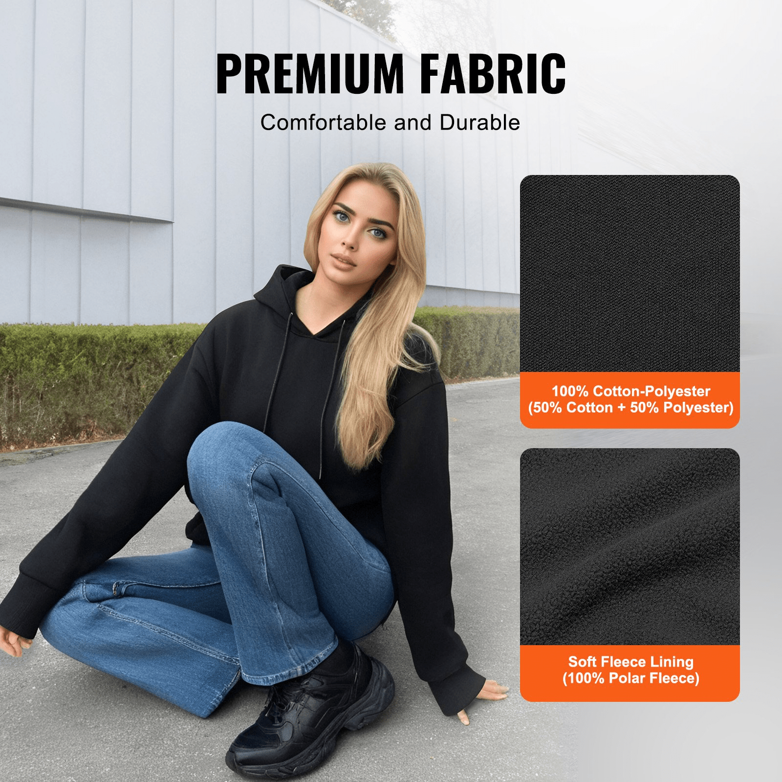 VEVOR Heated Hoodie - Best Heated Hoodie 2025, Black, Size L