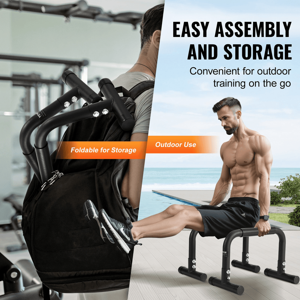 VEVOR Heavy-Duty Dip Bars – Strength Training Station for Home & Gym Workouts