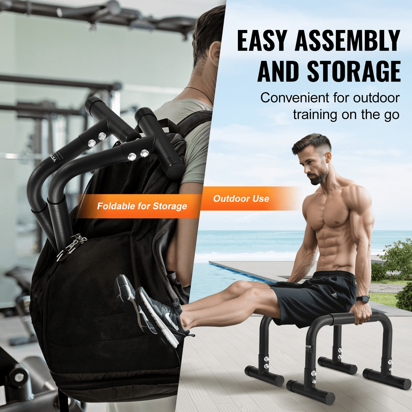VEVOR Heavy-Duty Dip Bars – Strength Training Station for Home & Gym Workouts