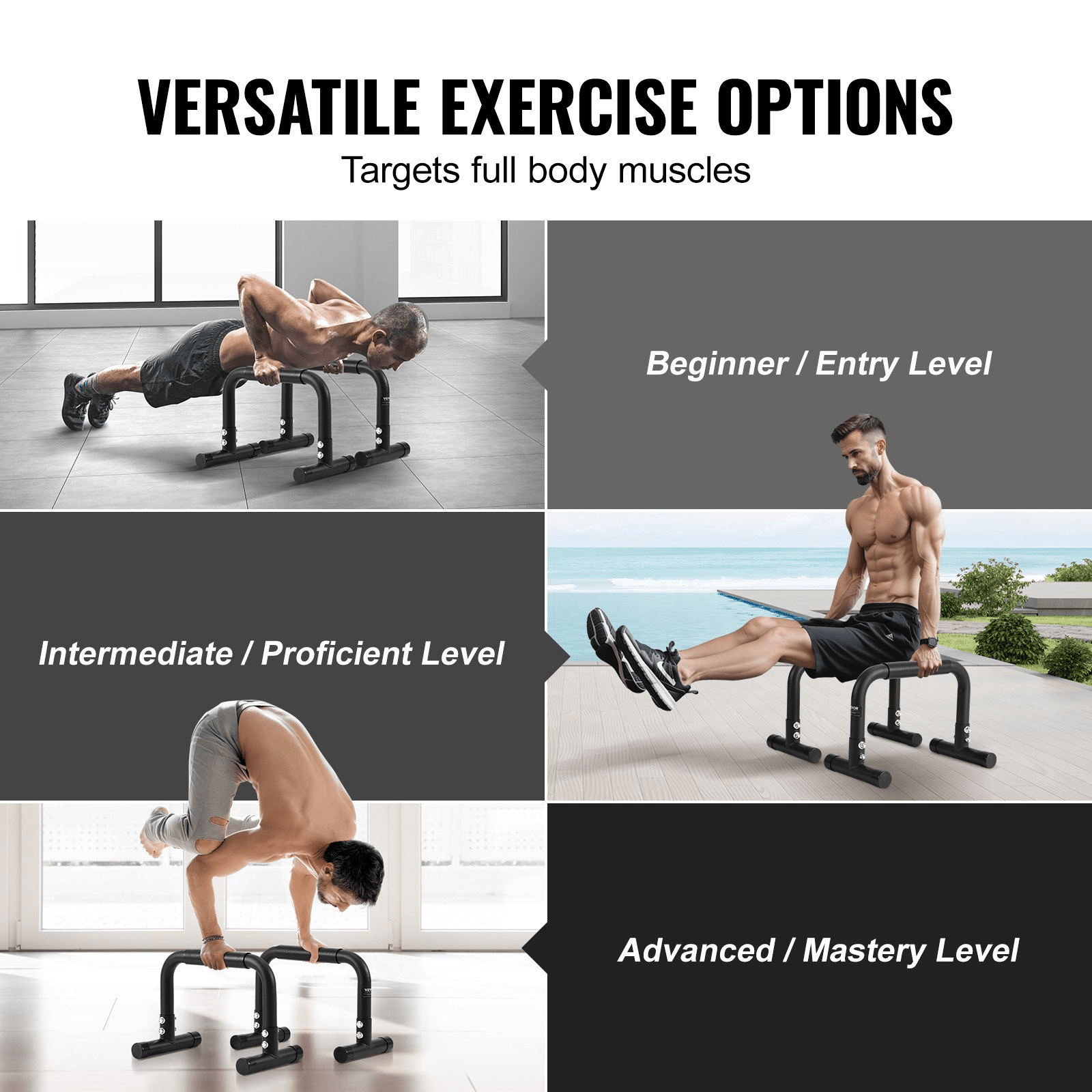 VEVOR Heavy-Duty Dip Bars – Strength Training Station for Home & Gym Workouts