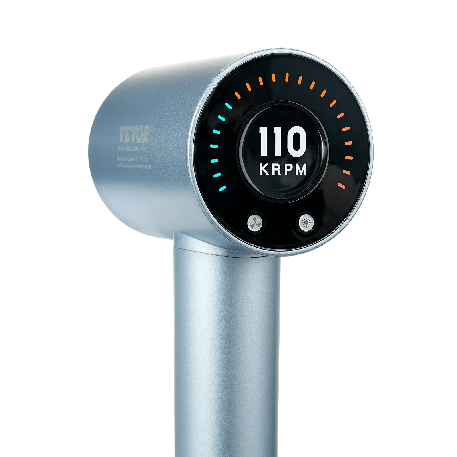 VEVOR High-Speed Hair Dryer with 105,000RPM Brushless Motor, 200 Million Negative Ions Hair Blow Dryer, 4 Temps & 3 Speeds, LCD Display Thermo-Control Hairdryer with Diffuser & Nozzle for Home Travel