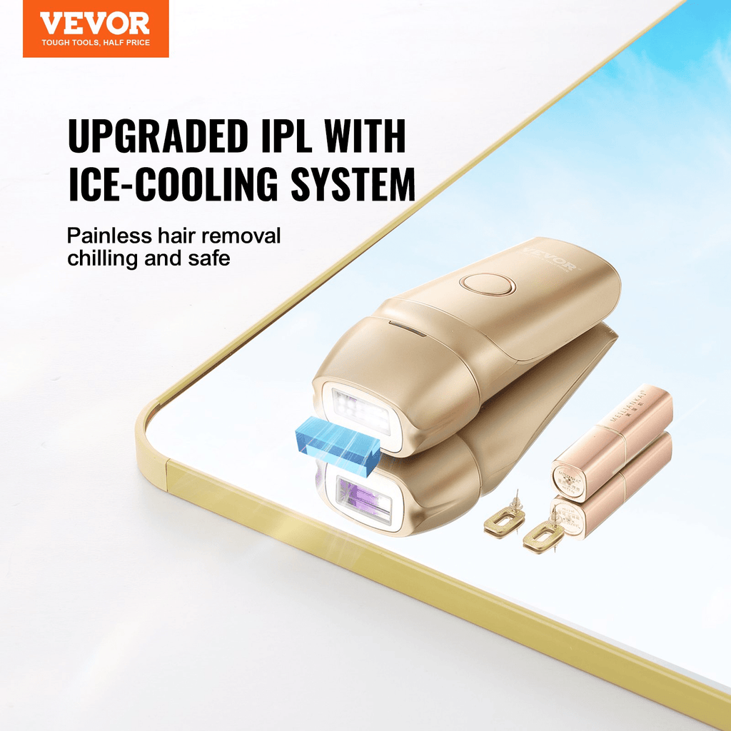 VEVOR IPL Hair Removal Device with Ice Cooling – Painless & Customizable for Full-Body Use