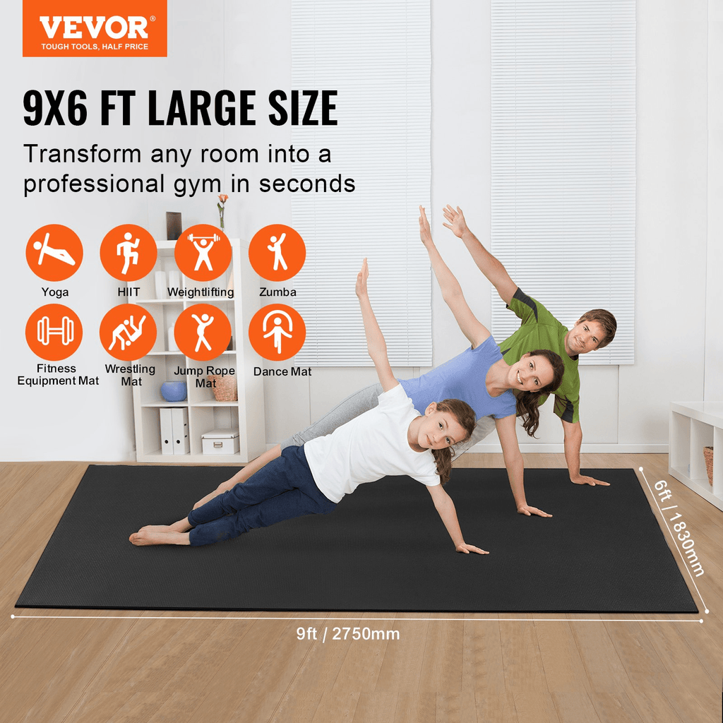 VEVOR Non-Slip High-Density Exercise Mat – Premium Comfort & Stability for Yoga & Fitness