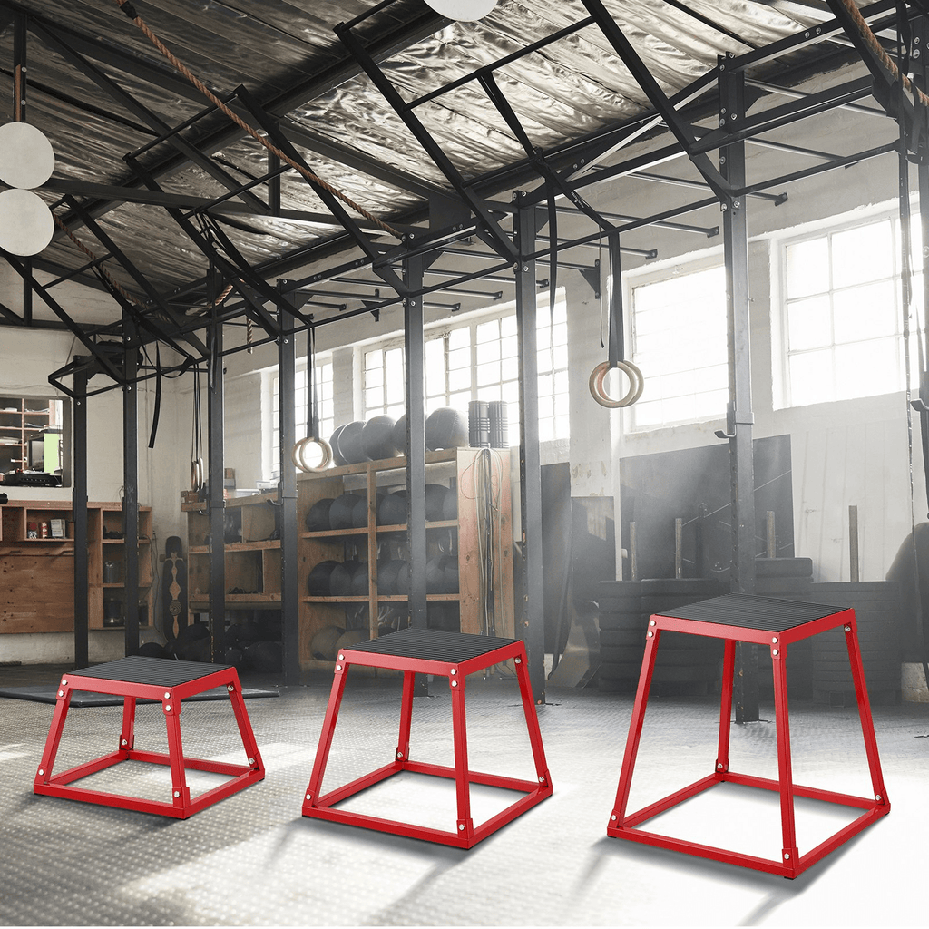 VEVOR Plyometric Jump Boxes Set, 3-Piece (12/18/24 in) for Agility & Strength