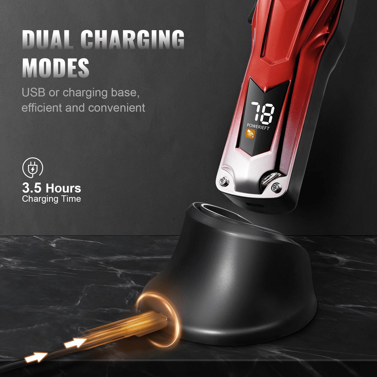 VEVOR Cordless Hair Clippers with Long Battery Life, 6800RPM Motor & LCD