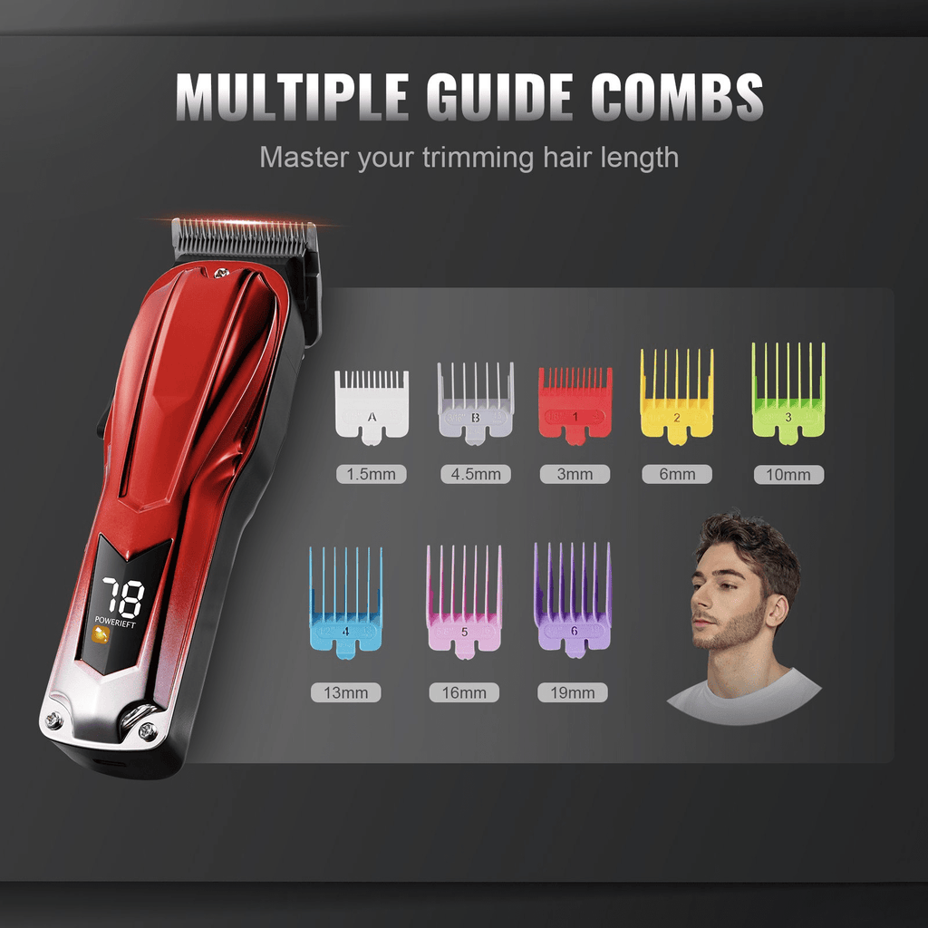 VEVOR Cordless Hair Clippers with Long Battery Life, 6800RPM Motor & LCD