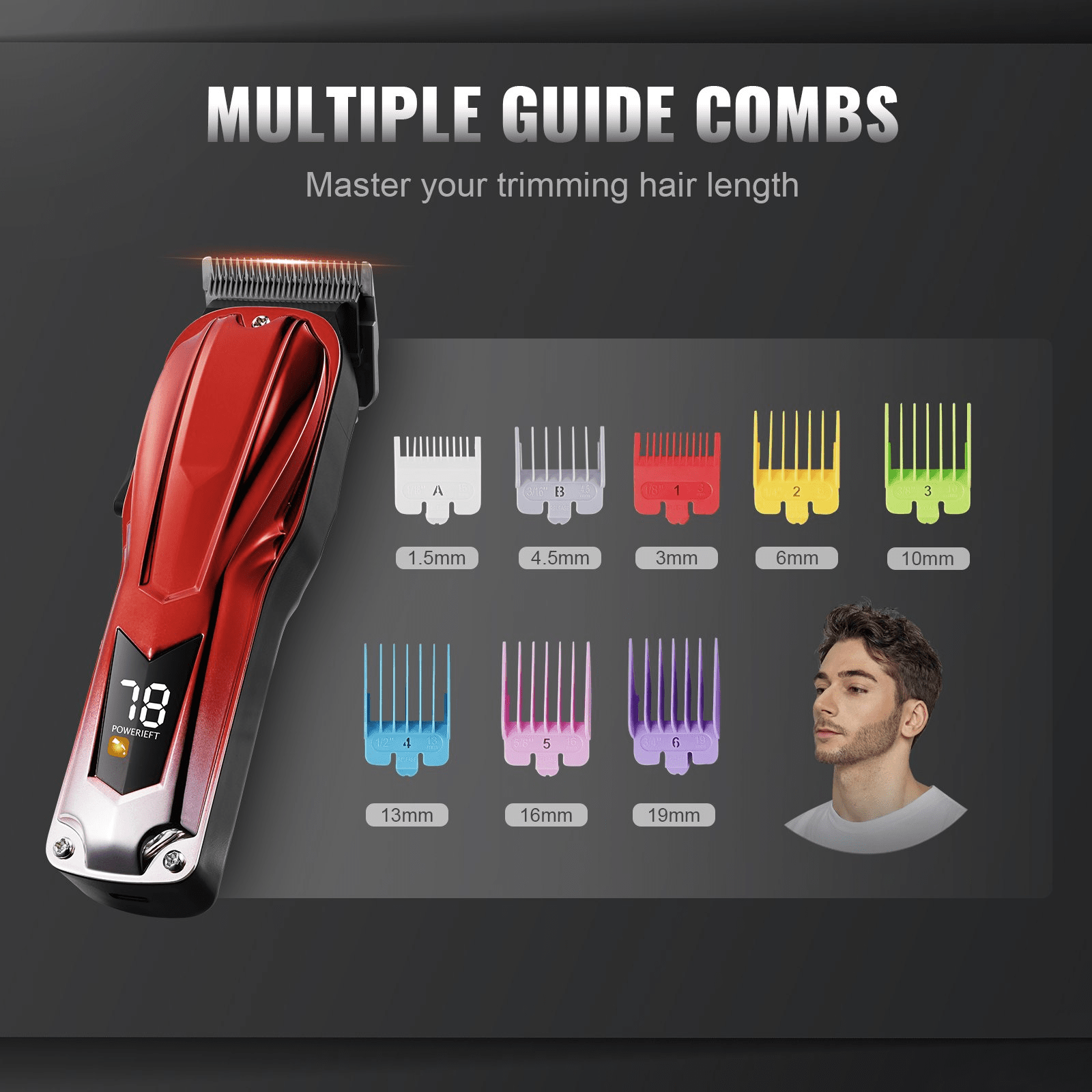 VEVOR Cordless Hair Clippers with Long Battery Life, 6800RPM Motor & LCD