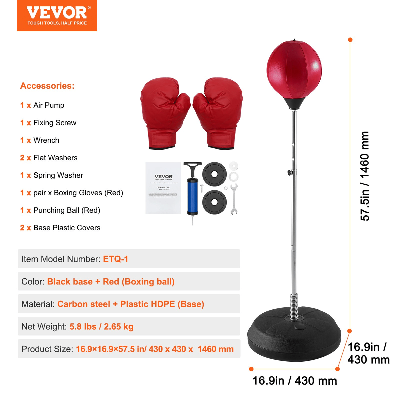 VEVOR Punching Bag – Reflex Boxing Bag for Home Gym Training & Stress Relief