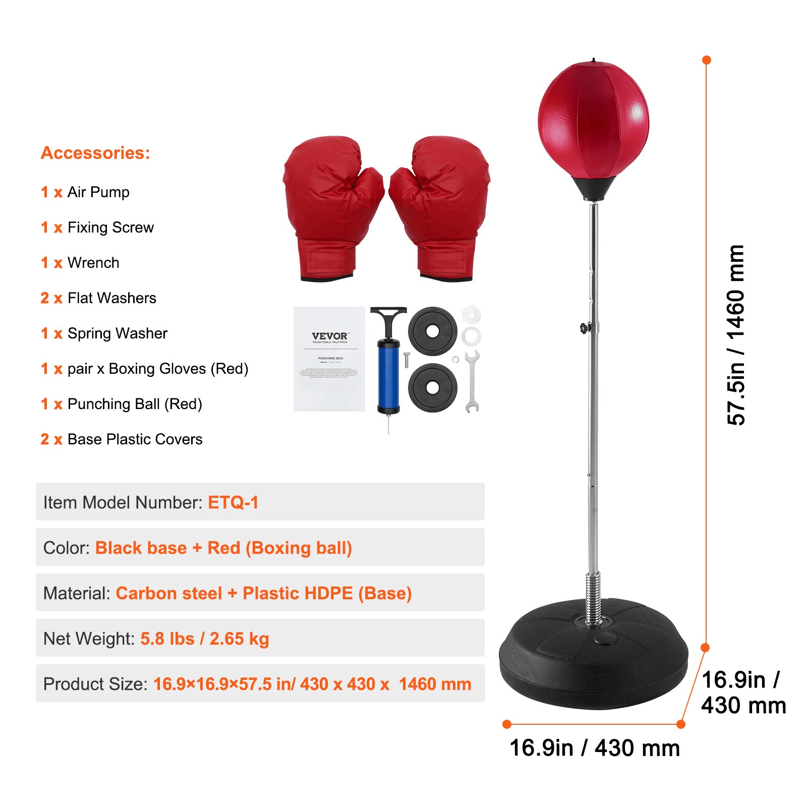 VEVOR Punching Bag – Reflex Boxing Bag for Home Gym Training & Stress Relief