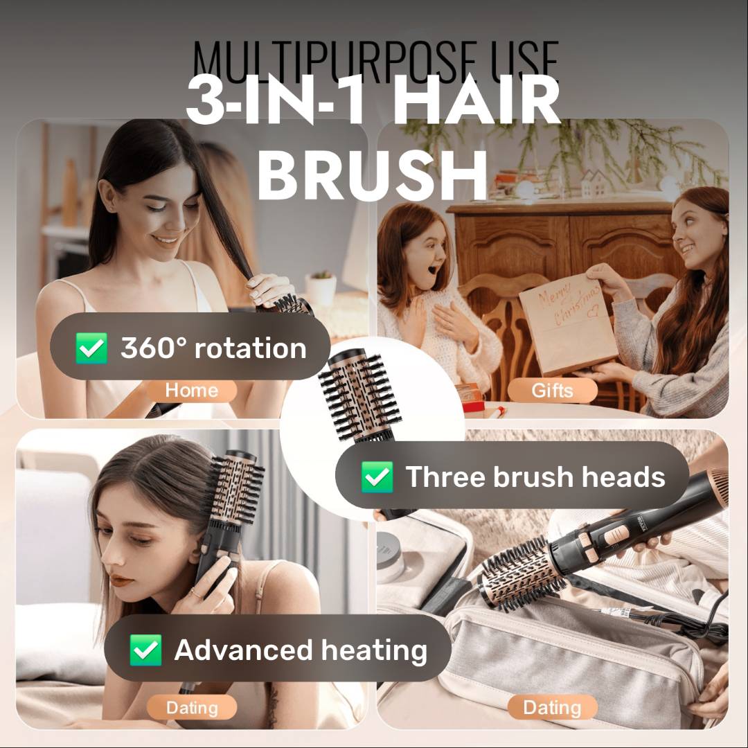VEVOR Rotating Hair Dryer Brush – Salon-Quality Styling Made Easy