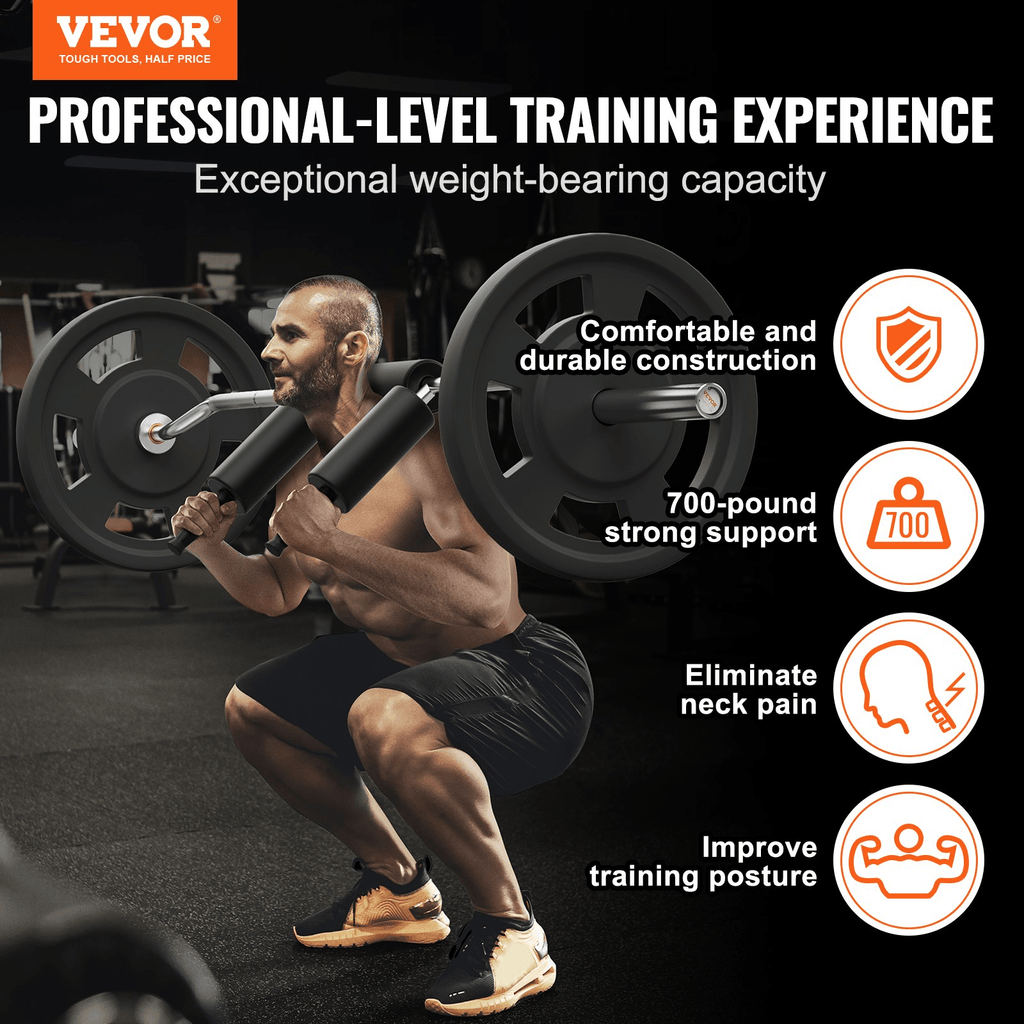 VEVOR Safety Squat Bar, 700 lb Capacity with Padded Yoke