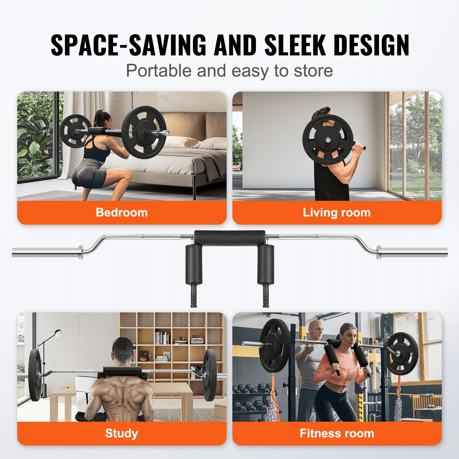 VEVOR Safety Squat Bar, 700 lb Capacity with Padded Yoke